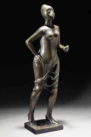 Sandra Lerner - Stepping Out, 2000 Bronze, 30 x 9.25 x 8.25 in - Ed. 3 of 9 NWA