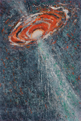 Sandra Lerner - Lerner - Macrocosm XII, 2019, oil and mixed media on canvas, 66 x 44 inches