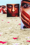 Art against violence to women - NGO Rio de Paz. Copacabana, Rio de Janeiro, 2016